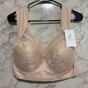 NEW ZenChic Women's Lace Bra - Soft Beige 4XL